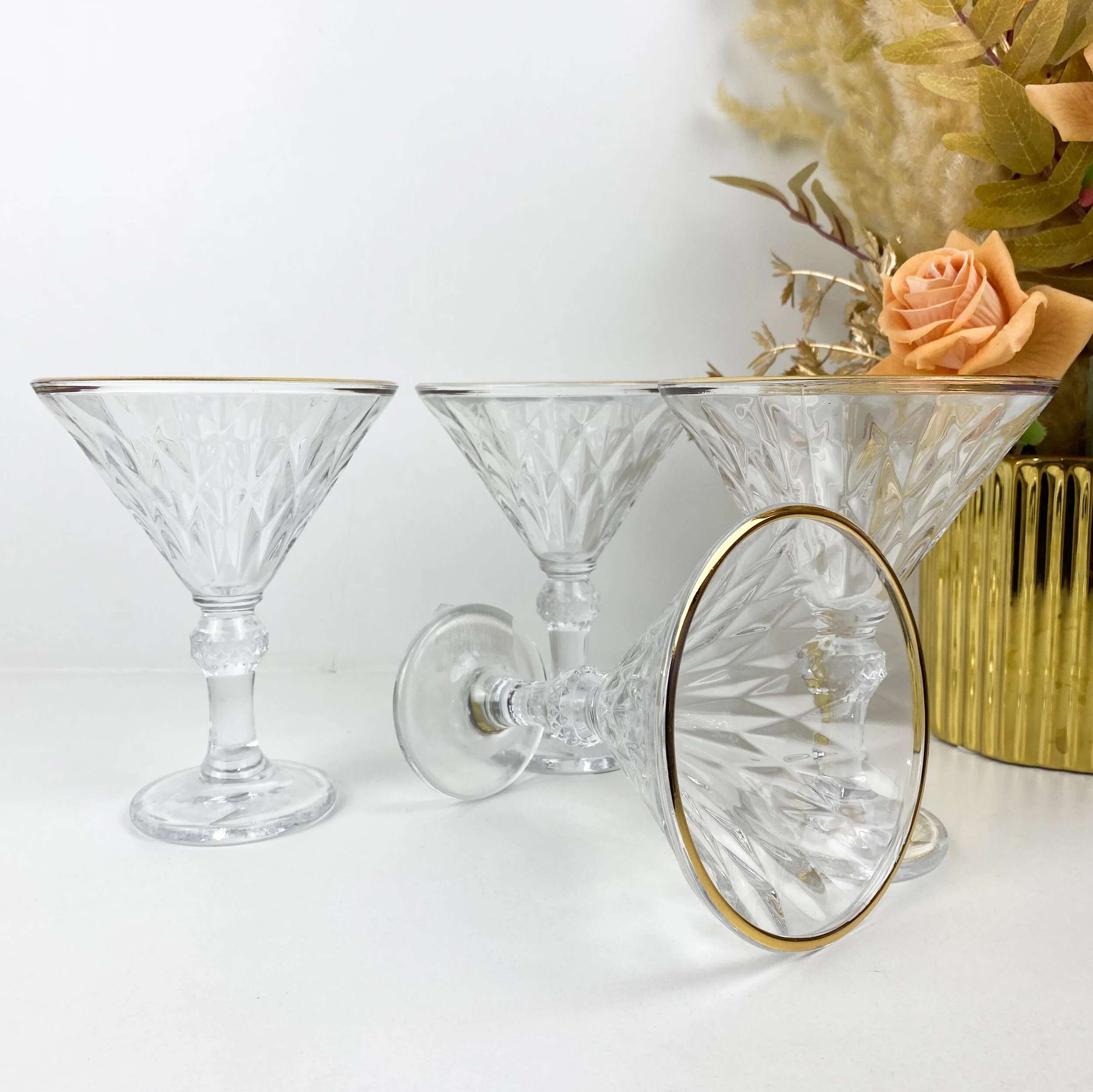 Lot-de-6-Verres-à-cocktail-vintage-à-bord-doré-Prix-Casablanca-Maroc-coucouMarket
