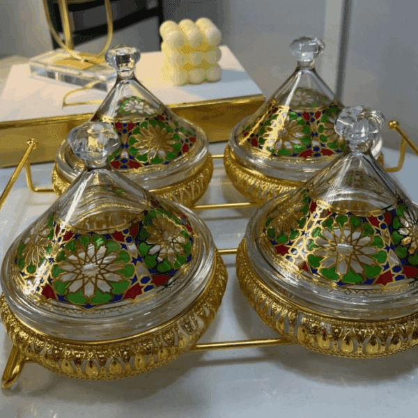 ensemble-de-4-tajines-avec-support-Zalija-Prix-Casablanca-Maroc-coucouMarket