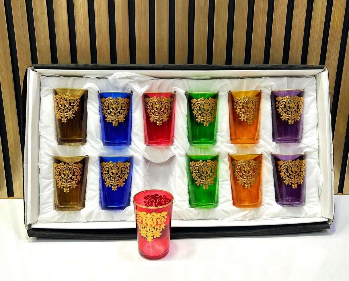 12-verres-a-the-Colorés-motif-amira-Prix-Casablanca-Maroc-coucouMarke