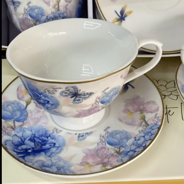 pack-de-6-tasses-a-cafe-au-lait-Motifs-Fleurs-et-Papillon-Prix-Casablanca-Maroc-coucouMarket