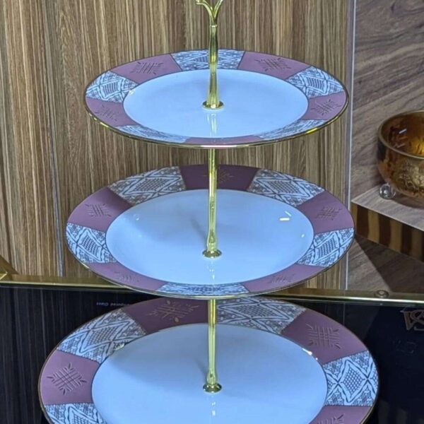 presentoir-a-gateau-trois-niveaux-motif-beldi-Mauve-Prix-Casablanca-Maroc-coucouMarket