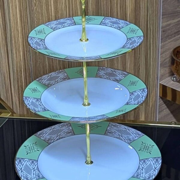 support-a-gateau-trois-niveaux-motif-beldi-Vert-Prix-Casablanca-Maroc-coucouMarket