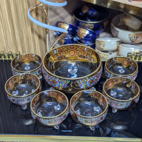 saladier-en-cristal-avec-6-bols-motif-zalija-orange-Prix-Casablanca-Maroc-coucouMarket