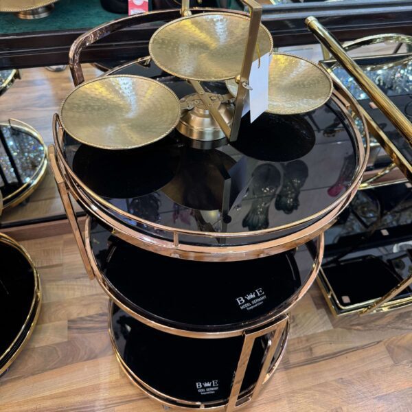 Table-Roulante-à-3-Niveaux-Design-Allemand-Noir-et-bronze-prix-Maroc-Casablanca-coucouMarket