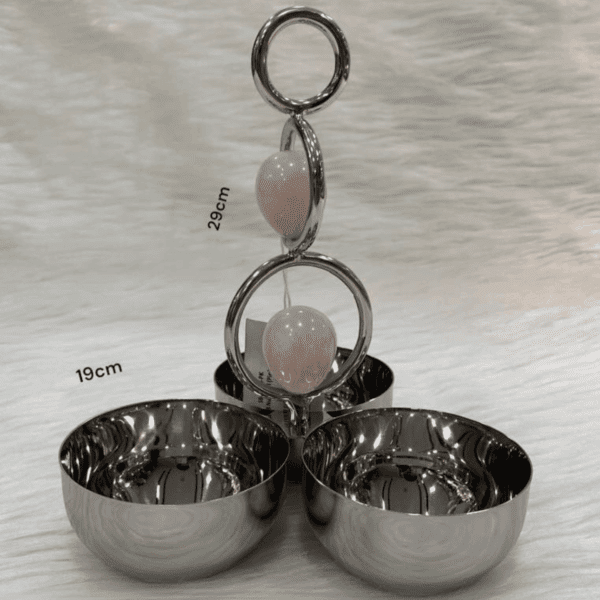 Présentoir-à-Trois-Compartiments-en-Inox-rose-Prestige-Émeraude-coucouMarket-Maroc-Casablanca-Rabat-Fes-prix-promo