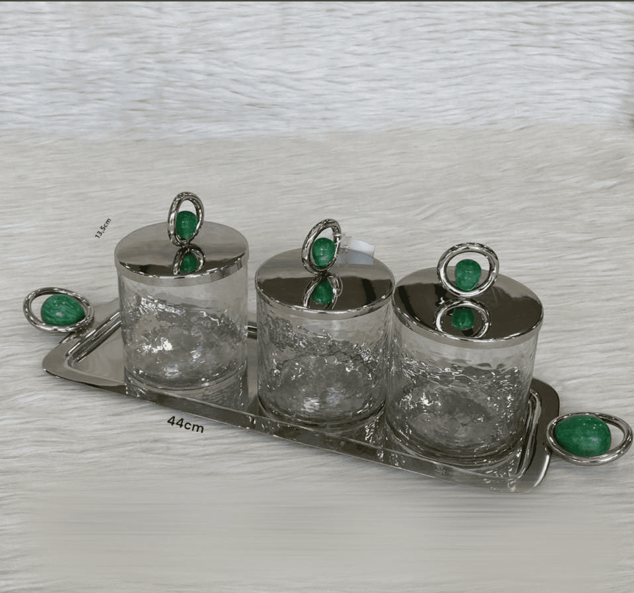 Set-de-3-Pots-de-Luxe-avec-plateau-Vert-Prestige-Émeraude-coucouMarket-Maroc-Casablanca-Rabat-Fes-prix-promo