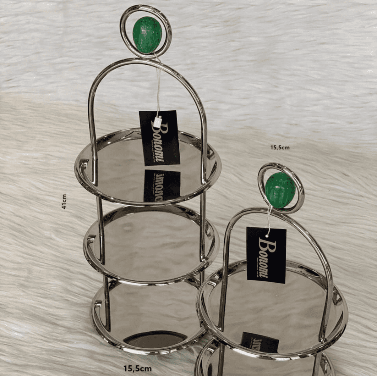 Présentoir-à-Gâteaux-à-3-Étages-en-Inox-Prestige-Émeraude-coucouMarket-Maroc-Casablanca-Rabat-Fes-prix-promo