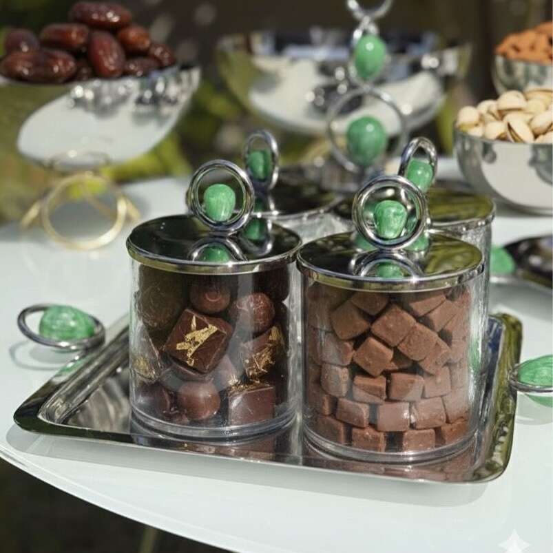 set-de-4-pots-de-luxe-avec-plateau-carré-vert-prestige-emeraude-Inox-Prestige-Émeraude-coucouMarket-Maroc-Casablanca-Rabat-Fes-prix-promo