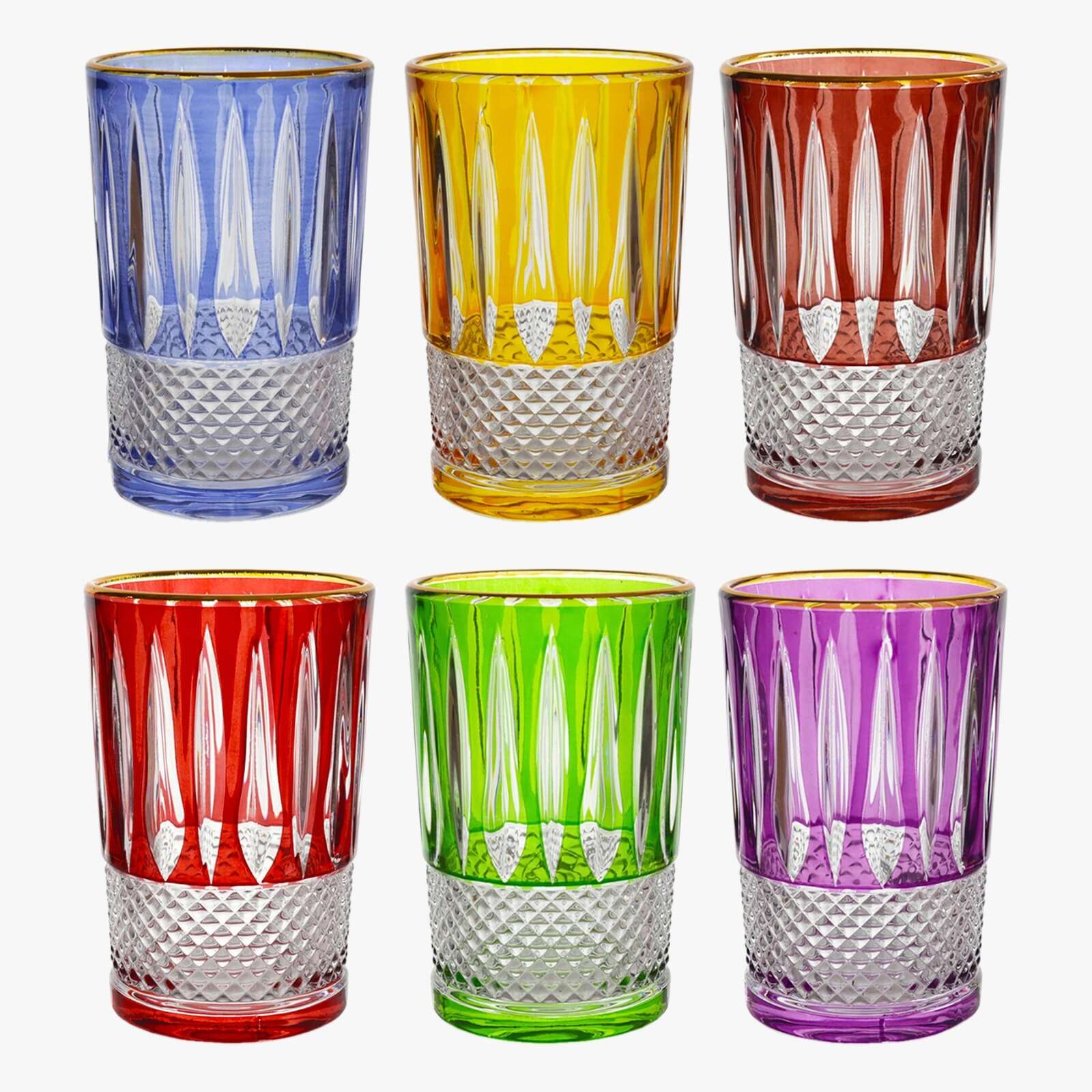 lot-de-6-verres-a-the-en-cristal-multicolores-prix-Casablanca-Maroc-coucouMarket