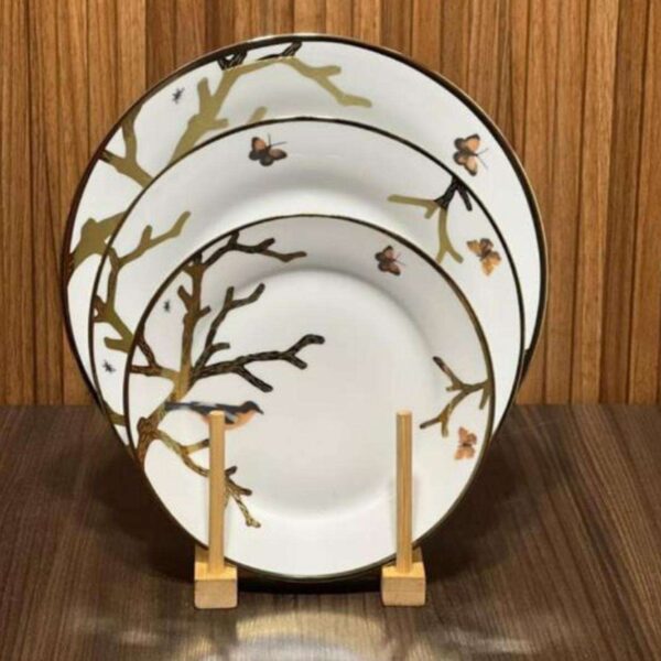 Service-d'Assiettes-36-Pièces-Motif-Arbres-et-Papillons-prix-Casablanca-Maroc-coucouMarket