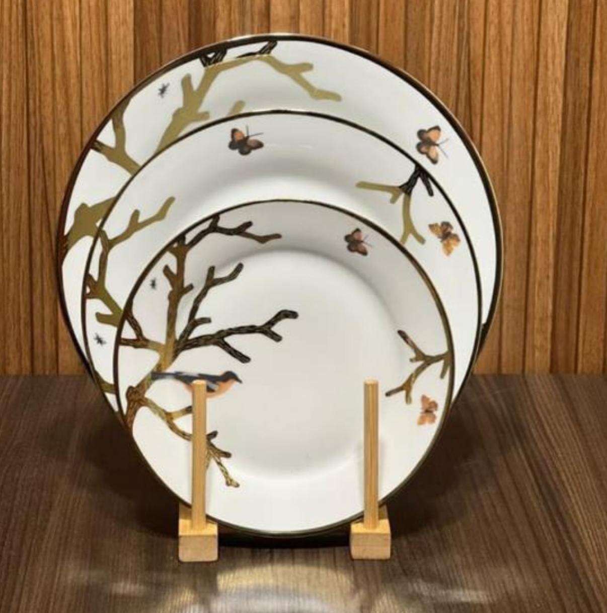 Service-d'Assiettes-36-Pièces-Motif-Arbres-et-Papillons-prix-Casablanca-Maroc-coucouMarket