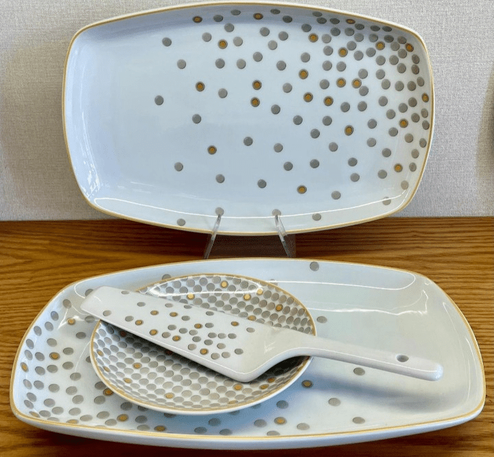Set-à-Gâteau-8-Pièces-Motif-de-Pois-Gris-et-Or-prix-Casablanca-Maroc-coucouMarket