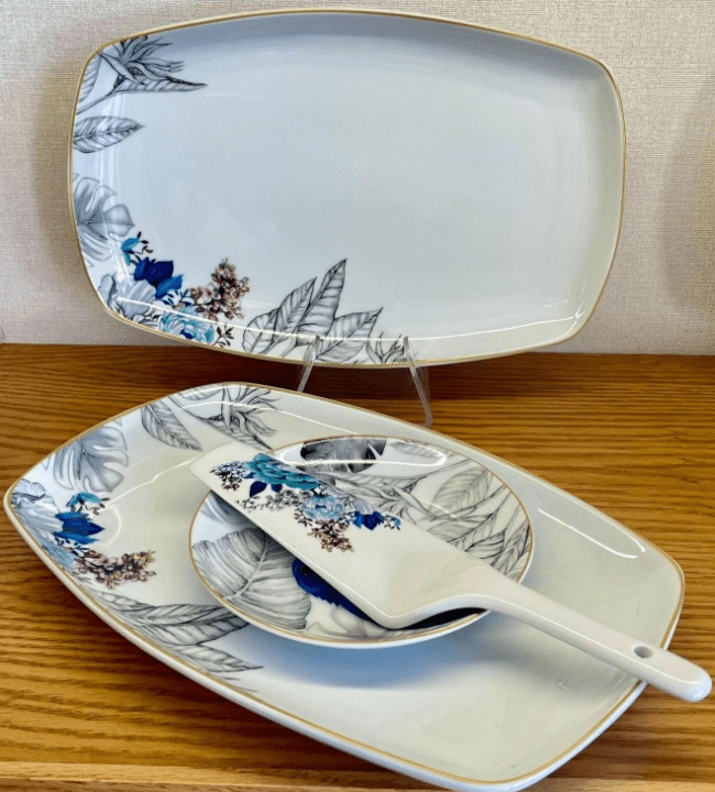 Ensemble-à-Gâteau-8-Pièces-Bleu-et-Gris-Motif-Hawaïen-prix-Casablanca-Maroc-coucouMarket