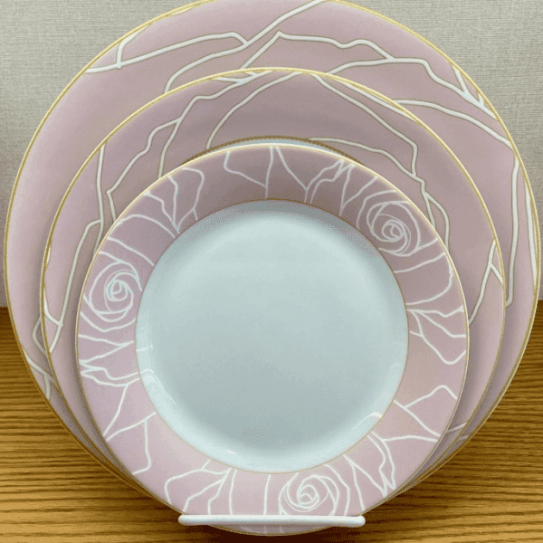 Service-d'Assiettes-Floral-Rose-Poudré-prix-Casablanca-Maroc-coucouMarket