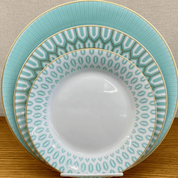 Service-d'Assiettes-Motif-en-Vert-Ozarké-prix-Casablanca-Maroc-coucouMarket