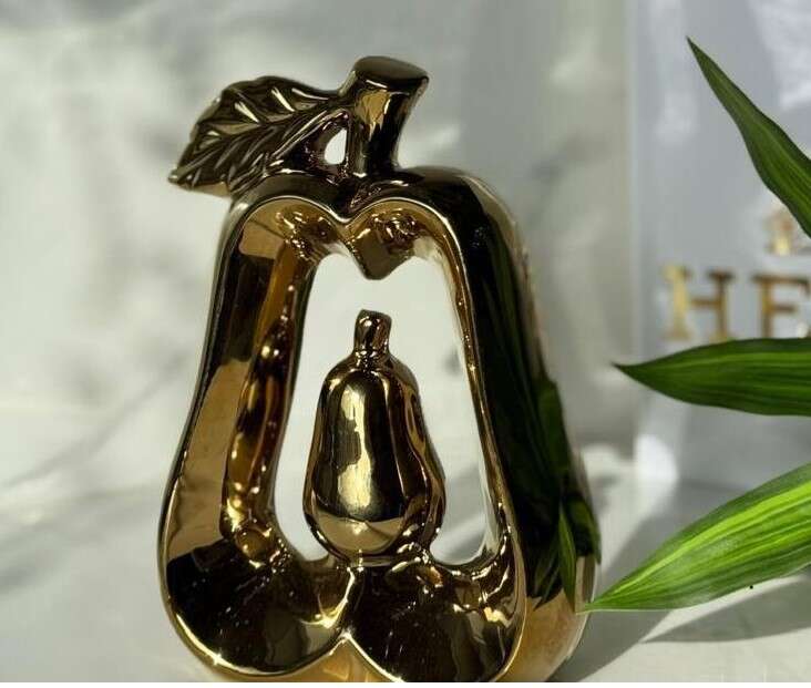 Sculpture-Décorative-Poire-DoréecoucouMarket-Maroc-Casablanca-Rabat-Fes-prix-promo