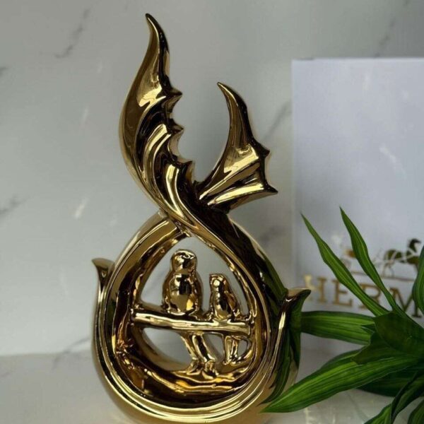 Sculpture-Décorative-Oiseaux-Dorés-Style-Contemporain-coucouMarket-Maroc-Casablanca-Rabat-Fes-prix-promo