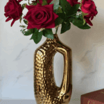 vase-en-ceramique-martelee-avec-poignee-ajouree-dore-prix-Casablanca-Maroc-coucouMarket