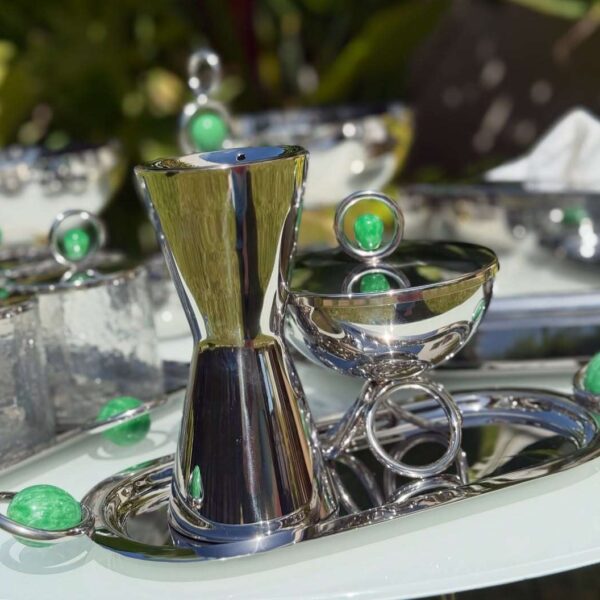 mbikhra-inox-qualité-premium-orné-de-boules-décoratives-vertes-prestige-Emraude-coucouMarket-Casablanca-Maroc-Fes-Rabat