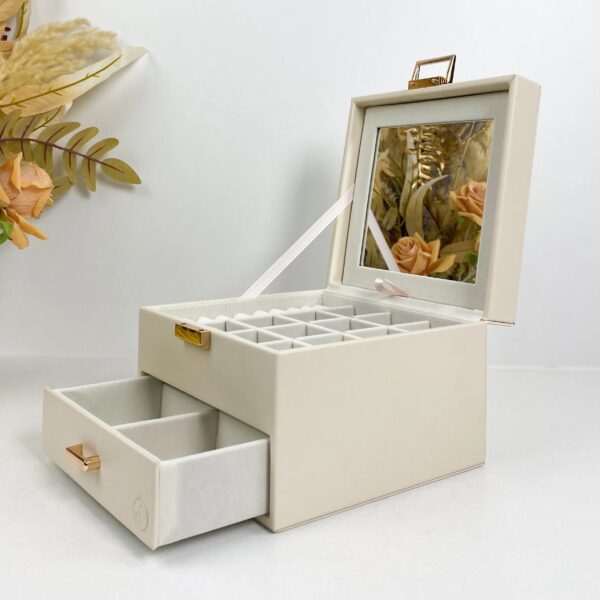 Coffret-à-Bijoux-en-beige-Double-Rangement-Miroir-prix-Casablanca-Maroc-coucouMarket-Fes-Rabat