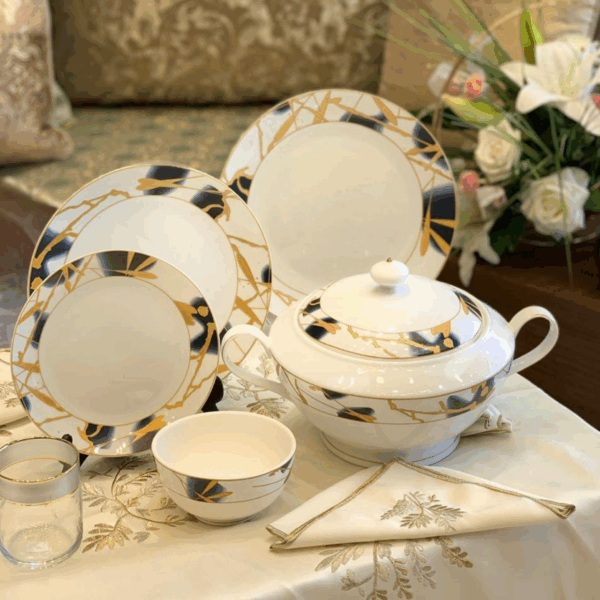 Service-de-Table-25-Pièces-Cosmos-Bordure-Dorée-prix-Casablanca-Maroc-coucouMarket-Fes-Rabat