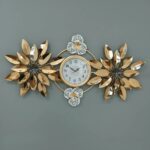 horloge-murale-décorative-florale-en-méta-doré--prix-Casablanca-Maroc-coucouMarket-Fes-Rabat