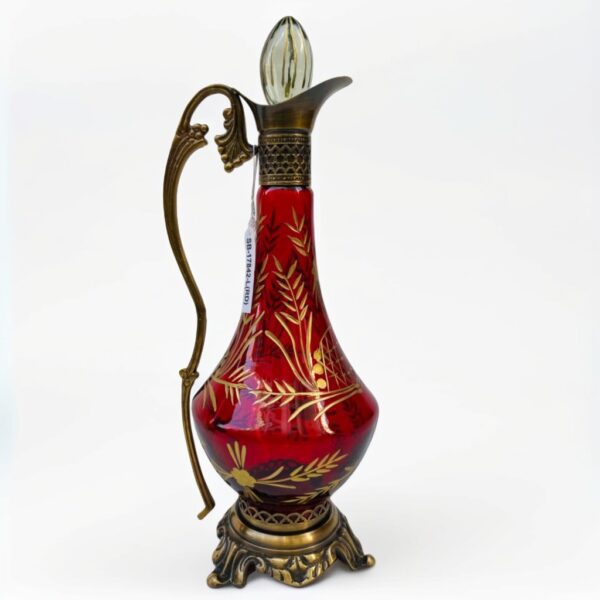 Carafe-de-Luxe-en-Cristal-et-Cuivre-Style-Murano-rouge-prix-Casablanca-Maroc-coucouMarket-Fes-Rabat