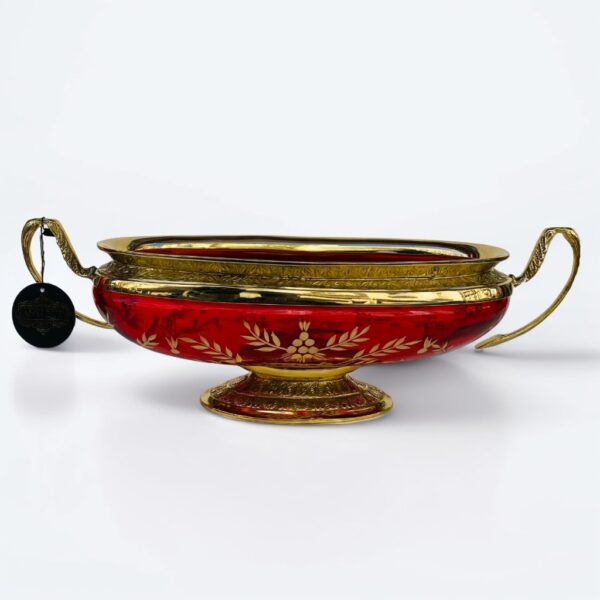 Coupe-Vasque-en-Cristal-Bronze-Style-Rococo-Rouge-prix-Casablanca-Maroc-coucouMarket-Fes-Rabat
