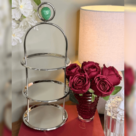 Présentoir-à-Gâteaux-à-3-Étages-en-Inox-Prestige-Émeraude-coucouMarket-Maroc-Casablanca-Rabat-Fes-prix-promo