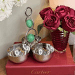 Présentoir-à-Trois-Compartiments-en-Inox-vert-Prestige-Émeraude-coucouMarket-Maroc-Casablanca-Rabat-Fes-prix-promo-coucouMarket-Maroc-Casablanca-Rabat-Fes-prix-promo