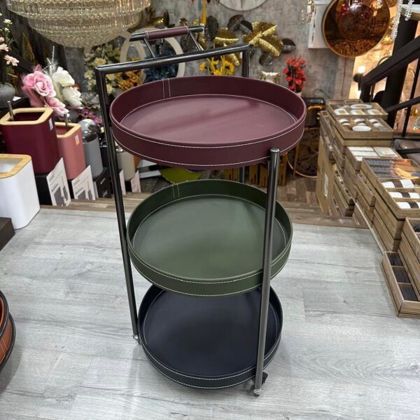 chariot-de-service-de-luxe-en-3-etages-Bordeaux-Kaki-Noir-PRIX-promo-casablanca-maroc-coucouMarket-Rabat-Fes-Marrakech-Tanger