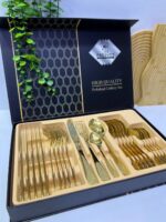 Set-de-Couverts-Dorés-Royale-de-24- Pièces-en-Acier-Inoxydable-PRIX-promo-casablanca-maroc-coucouMarket