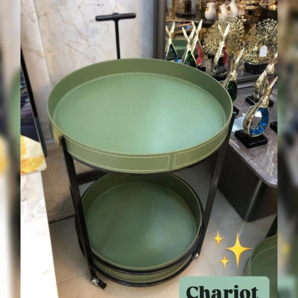 chariot-de-service-de-luxe-en-2-etages-Vert Sauge-PRIX-promo-casablanca-maroc-coucouMarket-Rabat-Fes-Marrakech-Tanger