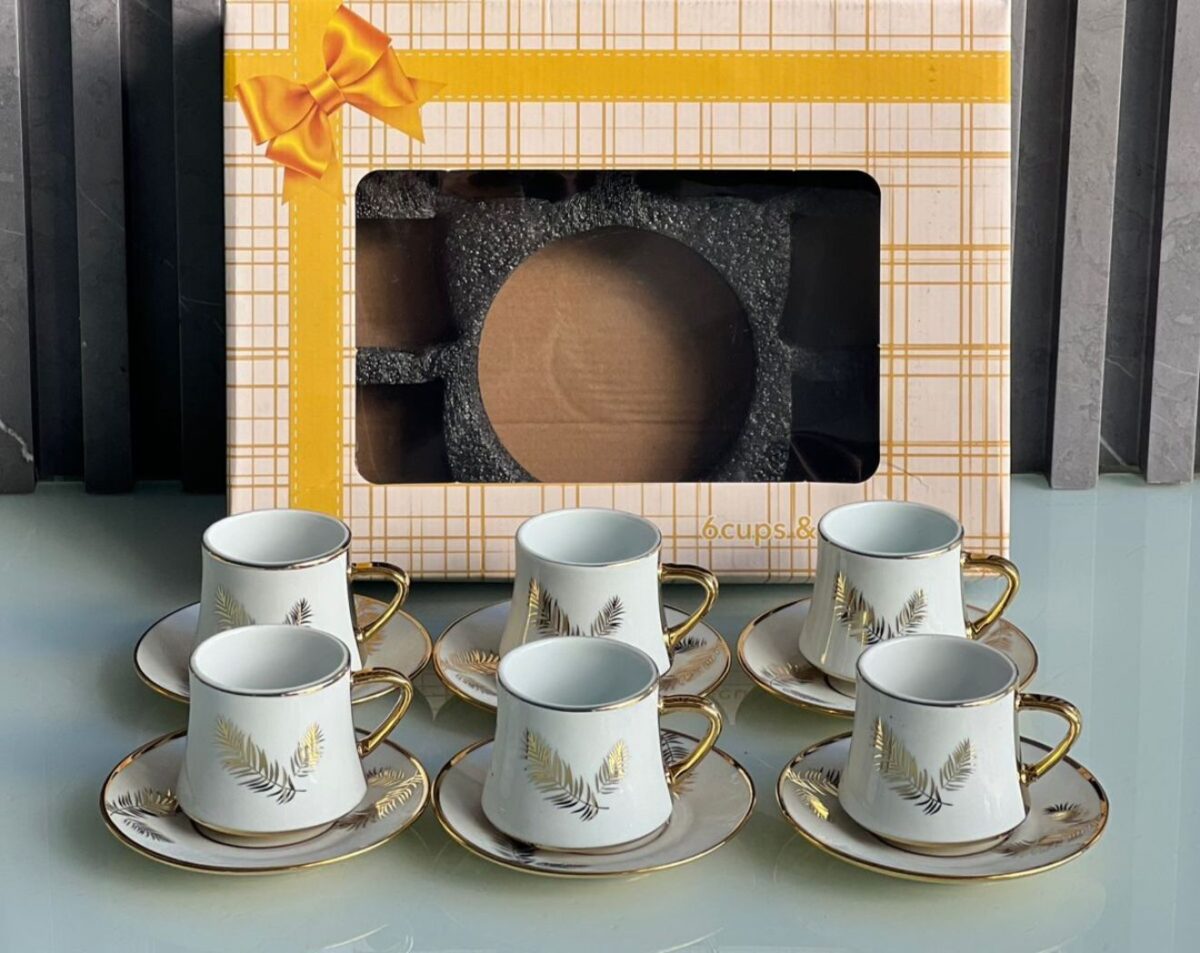 Set-de-6-Tasses à-Café-expresso-Design-Doré-Feuilles-PRIX-promo-casablanca-maroc-coucouMarket