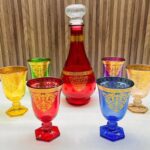 Service-Glamour-6Verres-et-Carafe-Colorés-avec-Effet-Doré-prix-Marocain-Casablanca-Maroc-coucouMarket