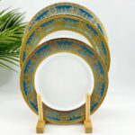 Set-de-vaisselle-royale-36-pièces-Style-Baroque-bleu-et-doré-prix-Casablanca-Maroc-coucouMarket-Fes-Rabat