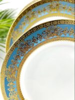 Set-de-vaisselle-royale-36-pièces-Style-Baroque-bleu-et-doré-prix-Casablanca-Maroc-coucouMarket-Fes-Rabat