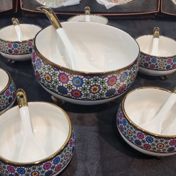 Service-à-Soupe-aux-Motifs-Géométriques-de-Fès-en-14-Pièces-PRIX-promo-casablanca-maroc-coucouMarket-Rabat-Fes-Marrakech-Tanger
