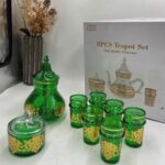 Service-à-Thé-8-Pièces-Motif-Sultana-Vert-coucouMarket-Casablanca-Prix-Promotion