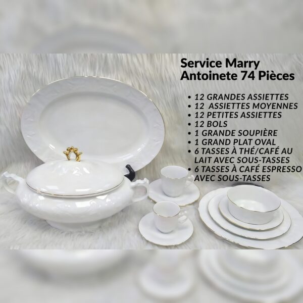 Service-de-Table-74 Pièces-Marry-Antoinette-en-Porcelaine-Gold-PRIX-promo-casablanca-maroc-coucouMarket-Rabat-Fes-Marrakech-Tanger
