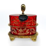 Bonbonnière-Royale-en-Cristal-rouge-et-Bronze-Doré-27cm-PRIX-promo-casablanca-maroc-coucouMarket-Rabat-Fes-Marrakech-Tanger