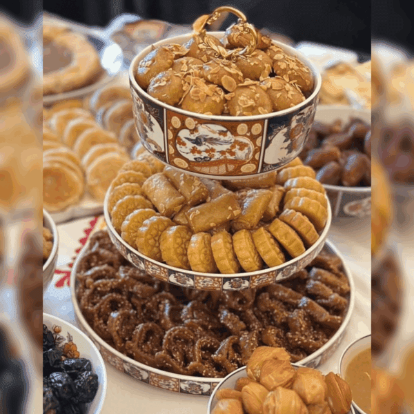 Présentoir-TAOUS-de-3-Niveaux-Motif-Floral-prix-Casablanca-Maroc-coucouMarket-Fes-Rabat