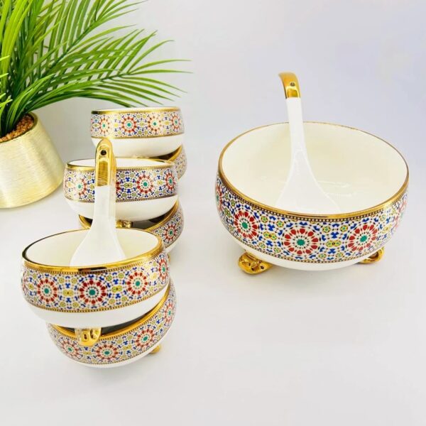 Ensemble-Soupière-&-Bols-Motif-Zellige-14-Pièces-prix-casablanca-Maroc