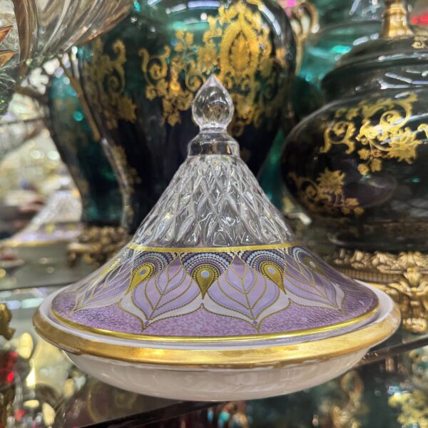 Tajine-Décoratif-en-Verre-et-Porcelaine-Mauve-et-Doré-PRIX-promo-casablanca-maroc-coucouMarket-Rabat-Fes-Marrakech-Tanger