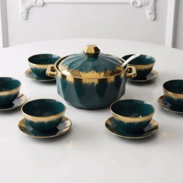 Service-de-Table-Chic-15-Pièces-Vert-Émeraude-&-Doré-PRIX-promo-casablanca-maroc-coucouMarket-Rabat-Fes-Marrakech-Tanger