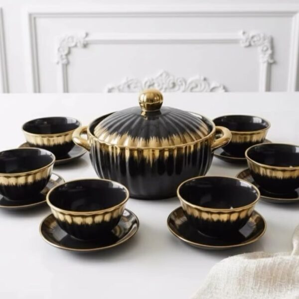 Ensemble-de-Table-15-Pièces-Noir-&-Or-Royal-Obsidian-PRIX-promo-casablanca-maroc-coucouMarket-Rabat-Fes-Marrakech-Tanger